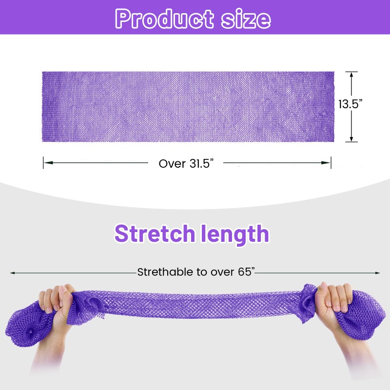 ZOCY African Net Sponge, Authentic Exfoliating Body Scrubber for Bath and Shower, Multiple Textures with Gentle Deep Exfoliating and Rich Lather for All Skins (Purple) - Image 3